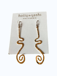 Holly Yashi Women's Long Wavy Drop Earring in gold - women's jewelry