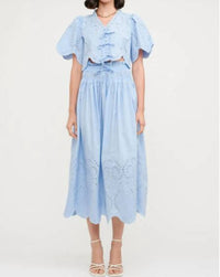 Sofie The Label - High-waisted Maxi Eyelet Skirt