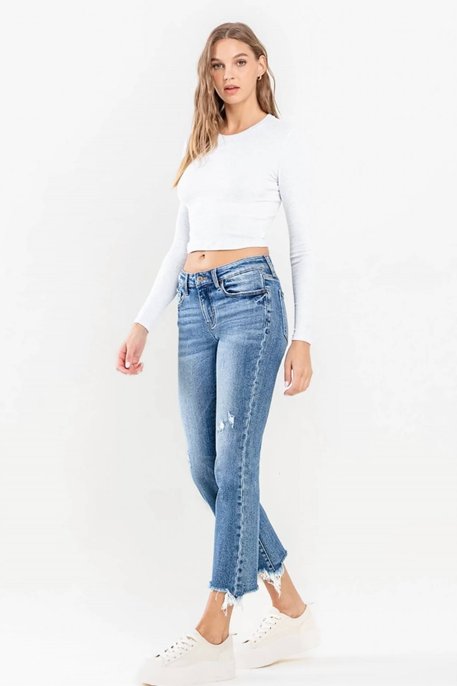 Lovervet - Mid Rise Ankle Bootcut Jeans