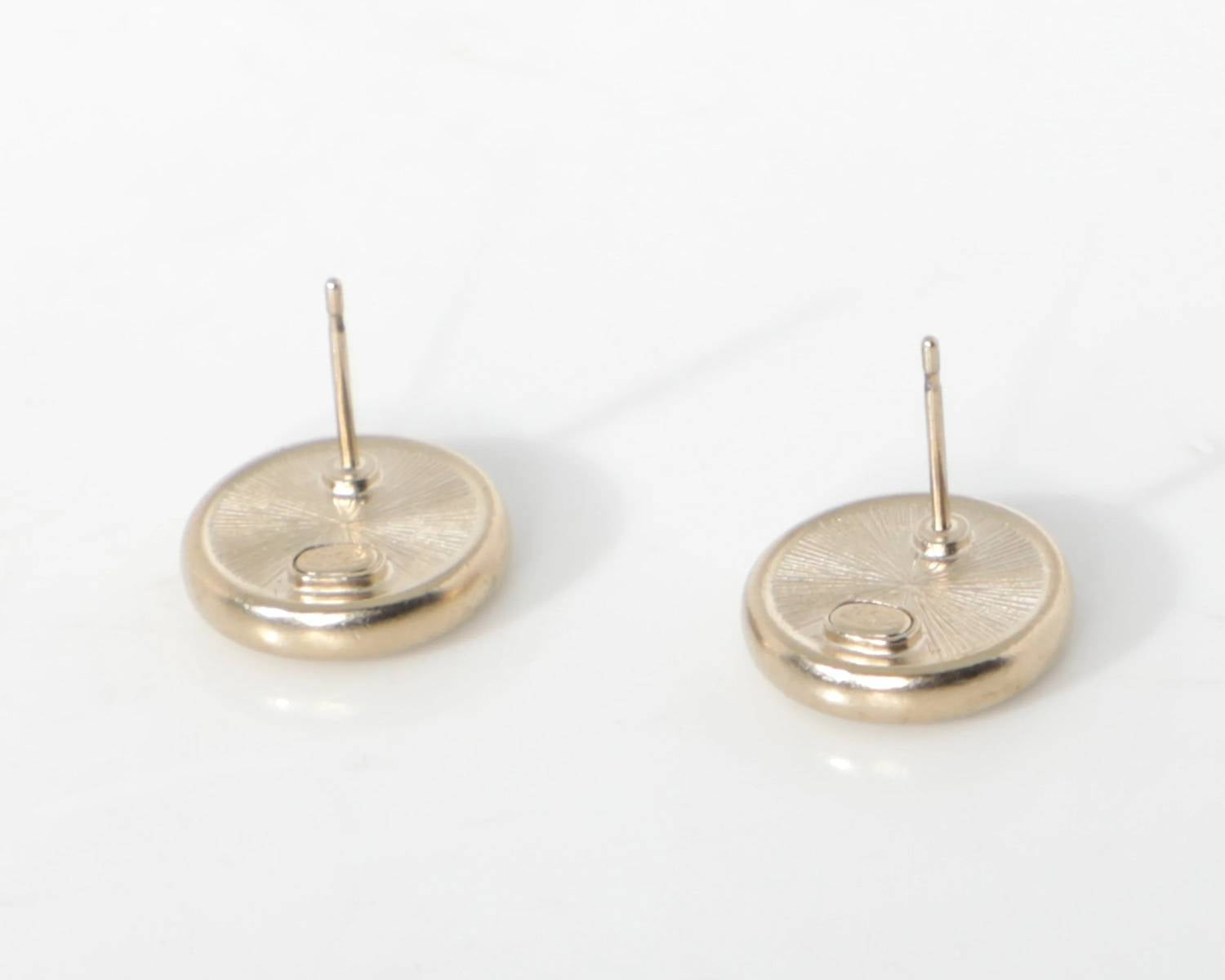 Chanel - Women's Cubic Zirconia Logo Circle Coin Earrings