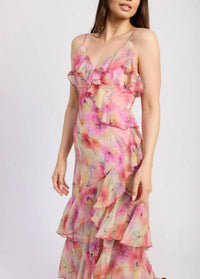 En Saison - Amari Ruffle Chiffon Maxi Dress