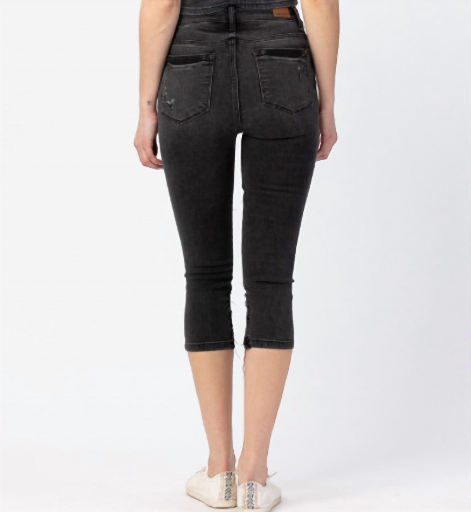 Judy Blue - Emma High Rise Distressed Skinny Capris Jeans