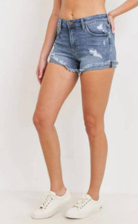 Just Black Denim - Cuffed Side Seam Short