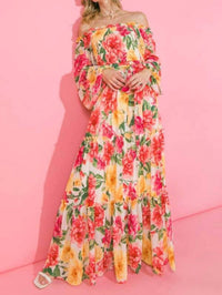 Flying Tomato - Floral Daydream Off the Shoulder Maxi Dress