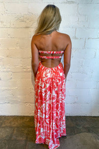 Adeline - Fiery Floral Maxi Dress