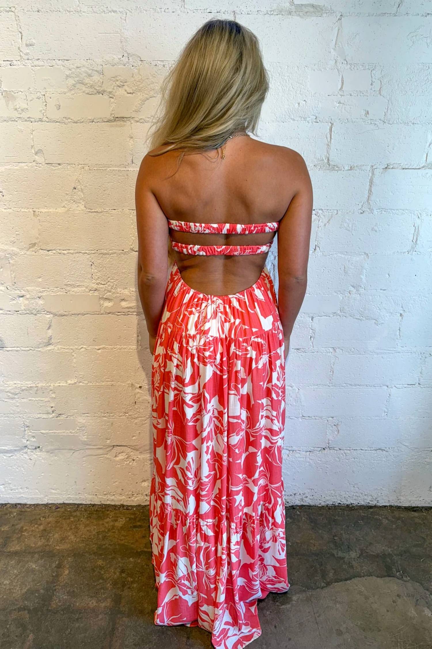 Adeline - Fiery Floral Maxi Dress