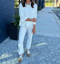 Fate - Mock Knit Top And Pants Set
