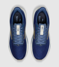 BROOKS Men's Ghost 17 Shoes in beacon blue midnight starfish - men's sneaker - detail view