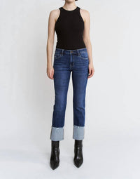 Mica Denim - Free Spirited Cuffed Denim Jeans