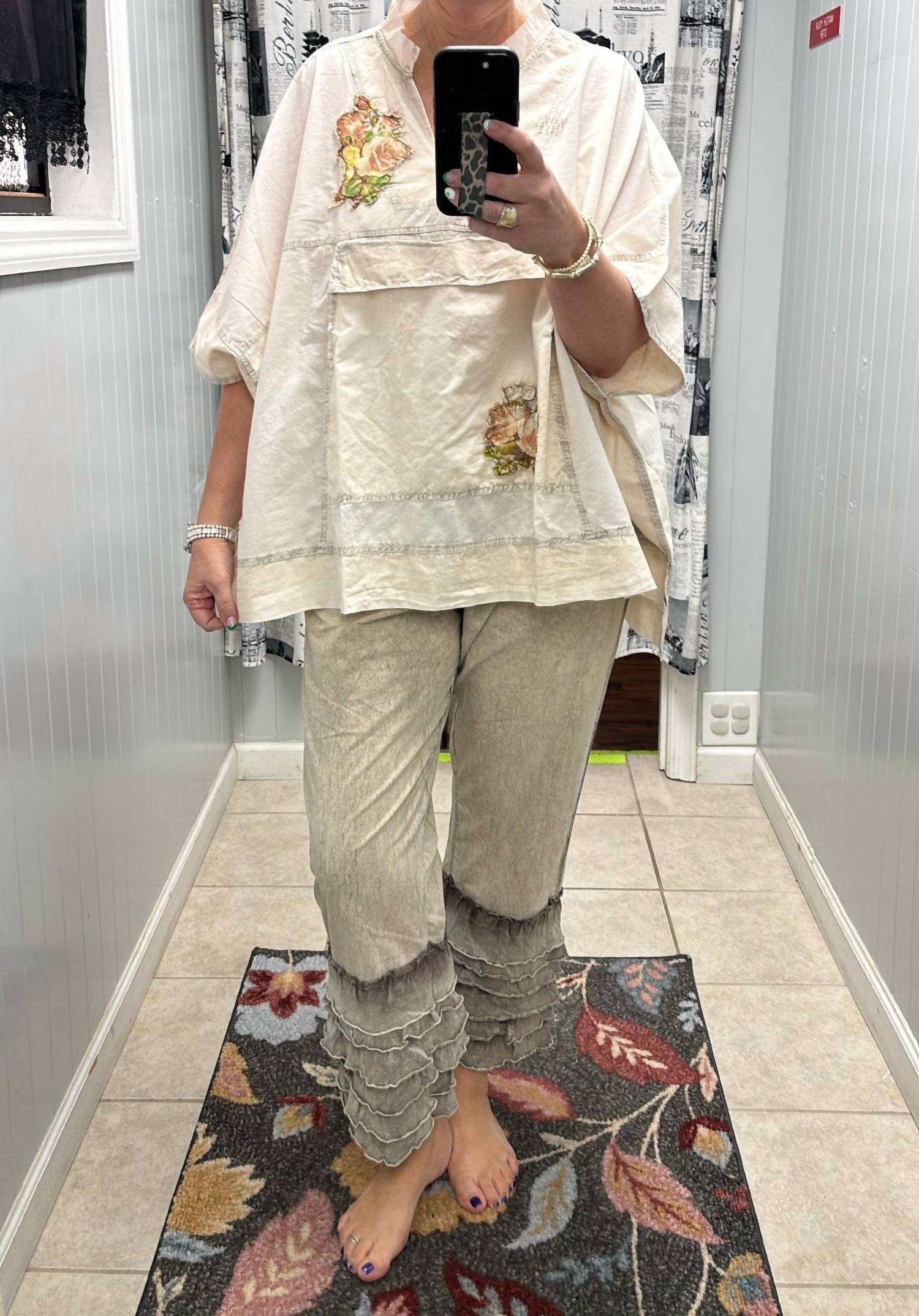 Paperlace Wing And A Prayer Ankle Pants in natural washed - women's pants - detail view