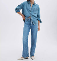 Rag & Bone - Phoebe Drawstring Wide Leg Jeans