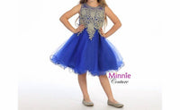 Bijan Kids - Gold Dress With Iridescent Beading