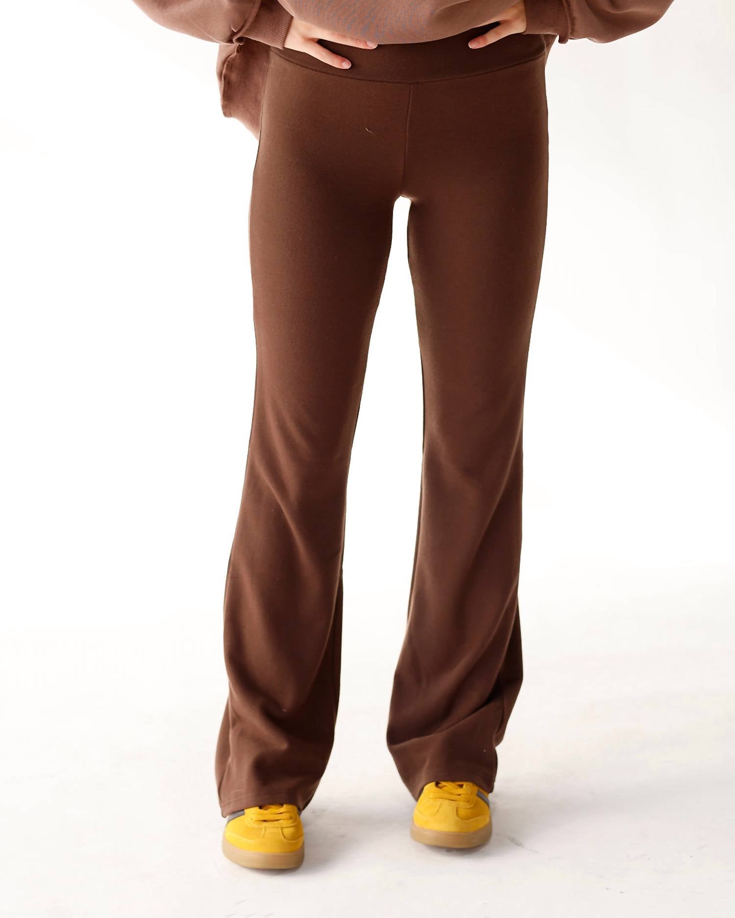 Things Between High-rise Fleece Leggings in maple mocha - women's pants - alternate view