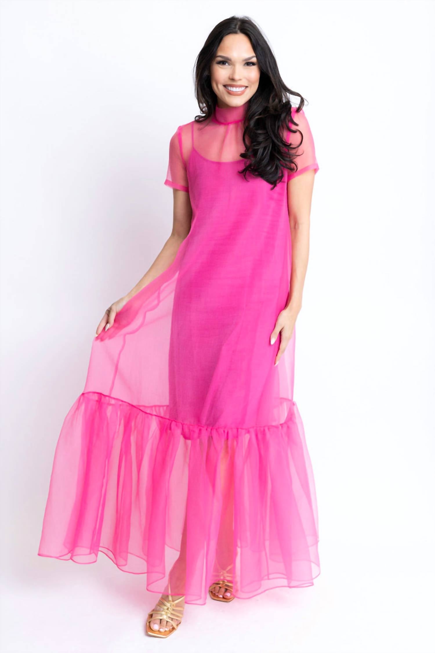 Karlie - Organza Bow Maxi Dress