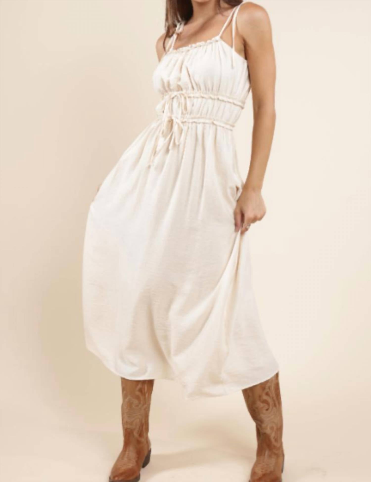 Sadie & Sage - Positivity Gathered Midi Dress