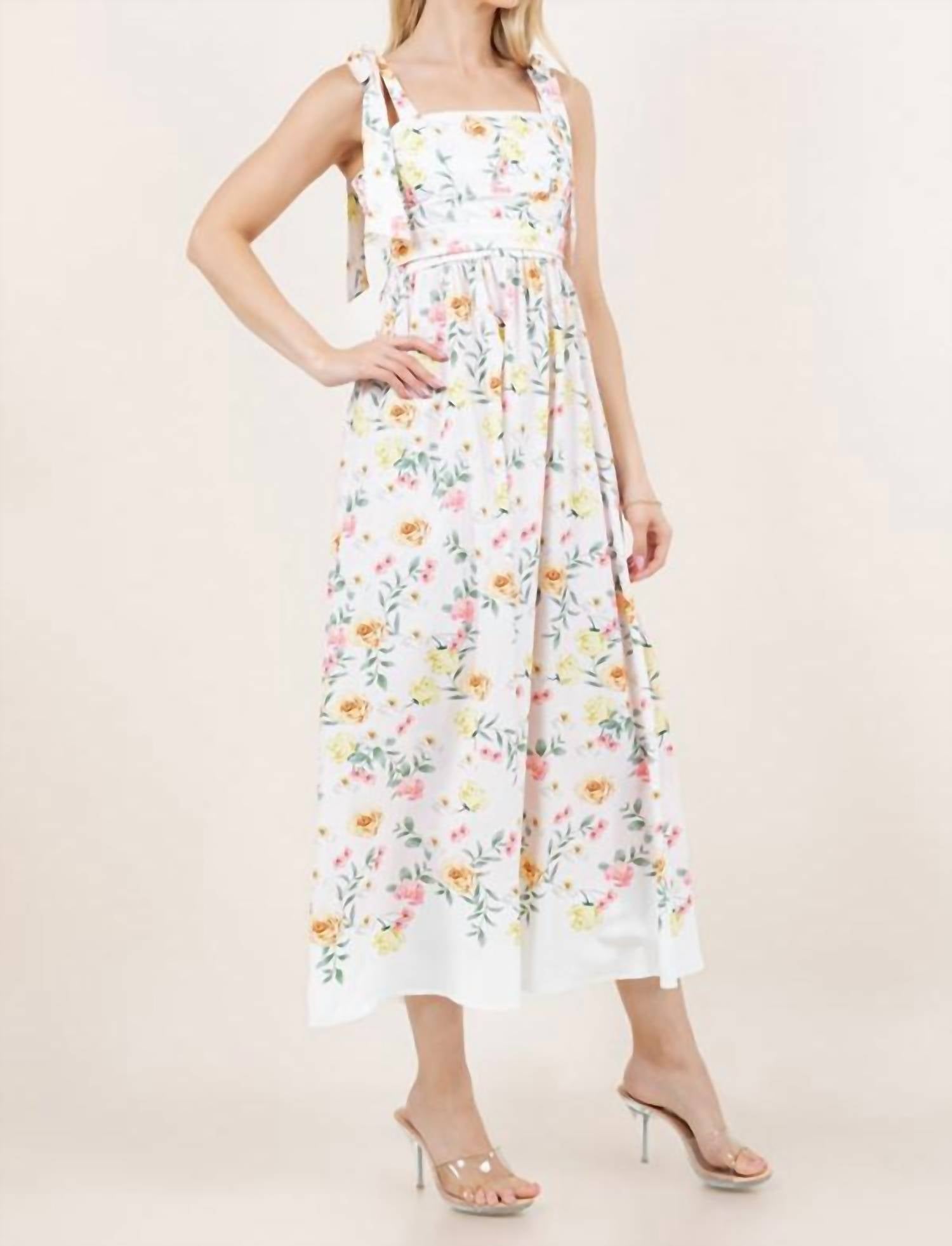 Sundayup - Shoulder Tie Maxi Dress