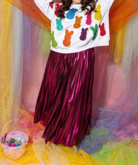 QUEEN OF SPARKLES Peeps Rhinestone Sweatshirt in white multi - women's top - view 4