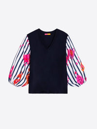 Vilagallo - VILAGALLO PRINT SLEEVE SWEATER