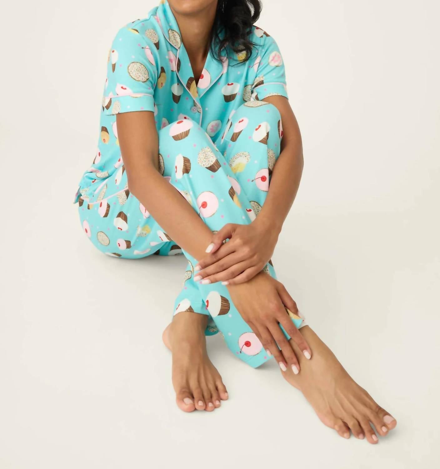 Pj Salvage - Sweet Life Cupcake Print 3-piece Pajama Set