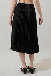 SUGARLIPS Sidney Pleated Maxi Skirt in black - women's skirt - alternate view