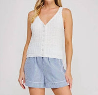 Allie Rose - Casual Knit Button-up Tank Top