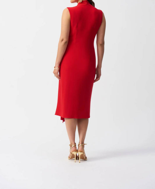 Joseph Ribkoff - Faux Wrap Midi Sheath Dress