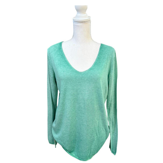 Made In Italy - Women's Long Sleeved V-neck Top