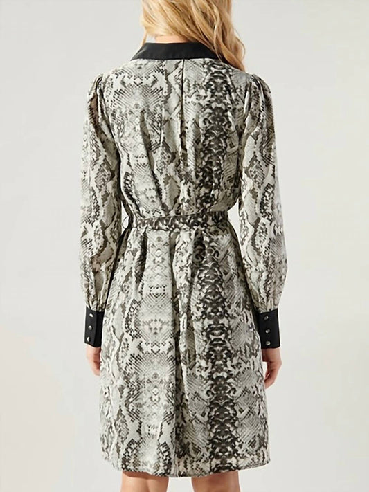 Sugarlips - Celeste Snake Skin Button Front Dress