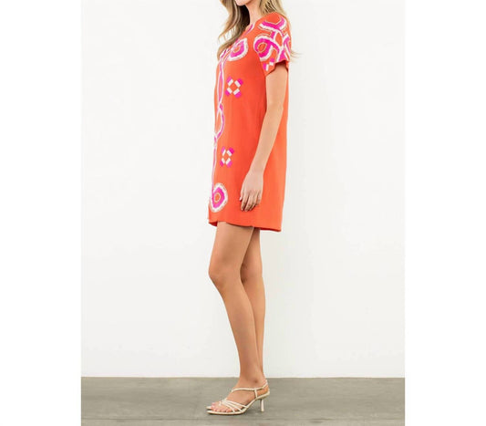 Thml - Ava Embroidered Short Sleeve Mini Dress