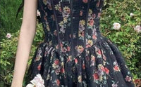 Sun Imperial - Women's Floral Print Corset Style Mini Dress
