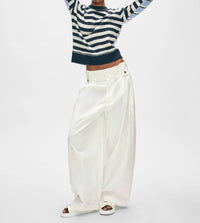 White + Warren - Cashmere Mixed Stripe Crewneck Top