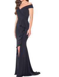 Cameron Blake Cb3236 Off The Shoulder Stretch Dress in black - women's dress
