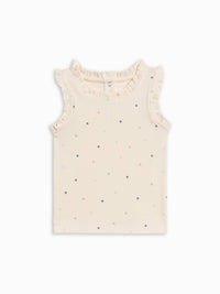 Colored Organics - Girls Cindy Ribbed Ruffle Tank Top
