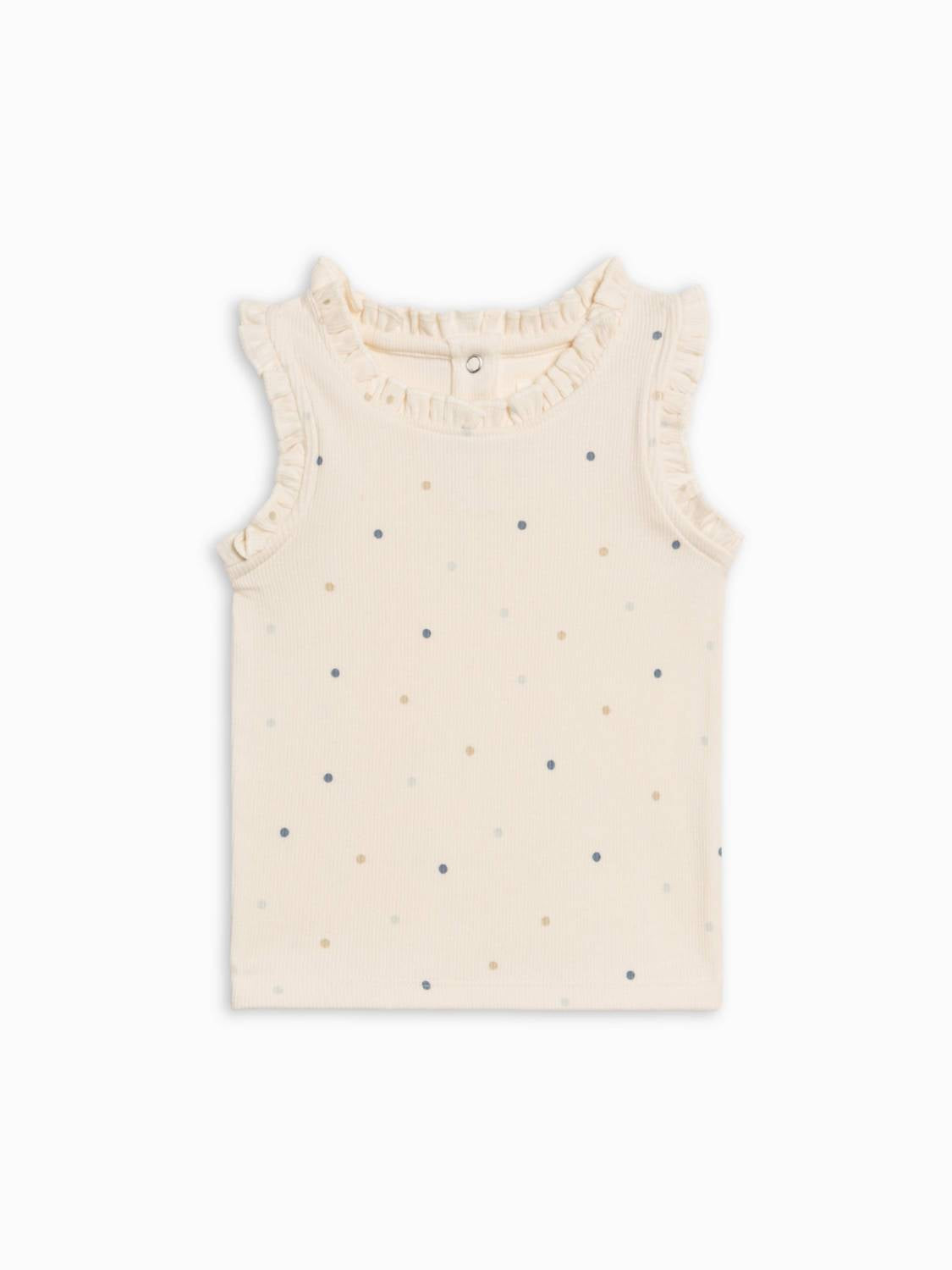 Colored Organics - Girls Cindy Ribbed Ruffle Tank Top