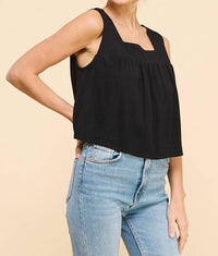 Allie Rose - Kenzie Square Neckline Gathered Tank Top