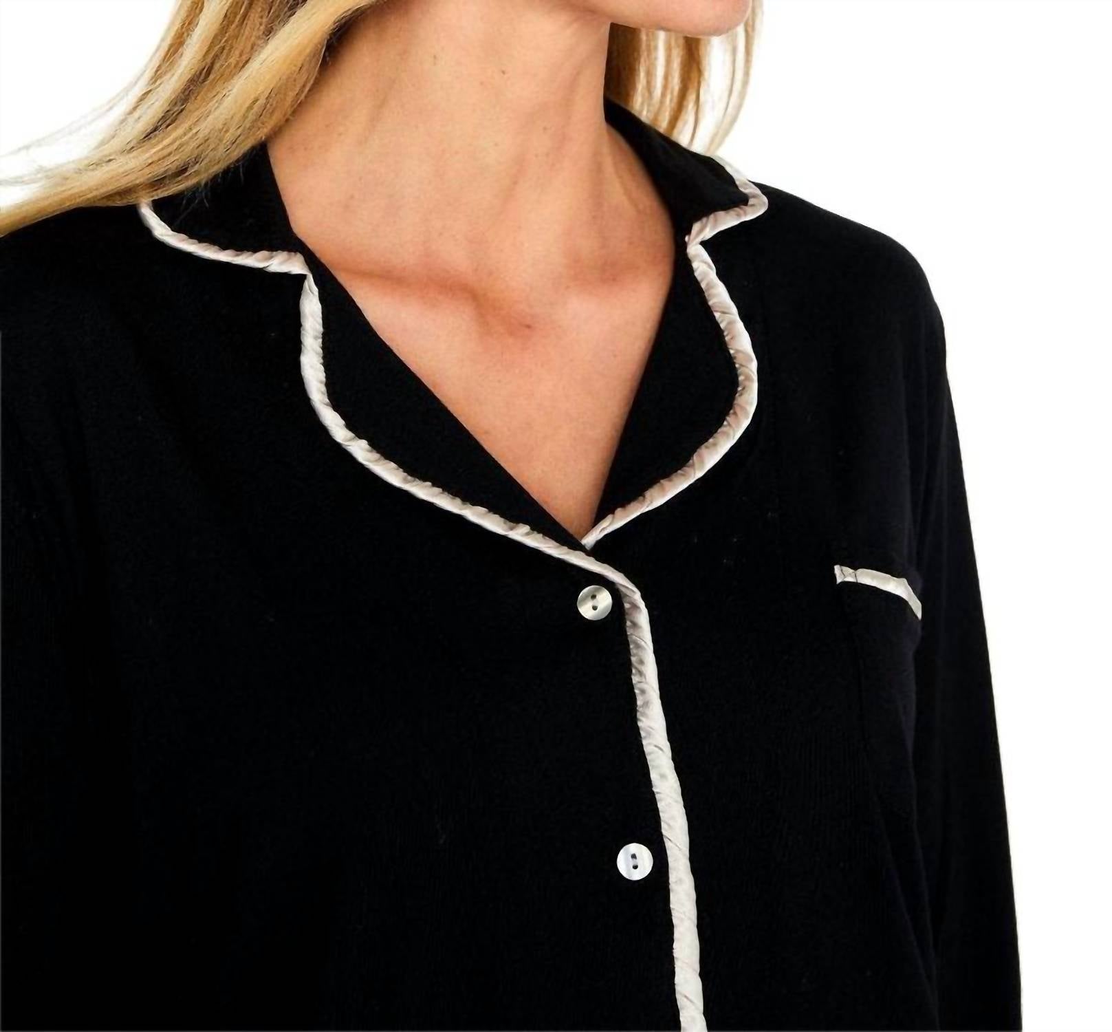 Twelve Eighty Eight - Sophie Basic Long Sleeve Cropped Pajama Set