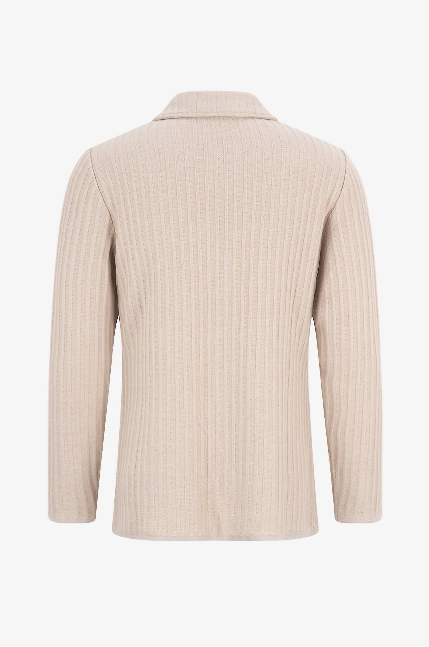 Maurizio Baldassari Soft Cashmere Rib Blazer in light beige - men's jacket - view 5