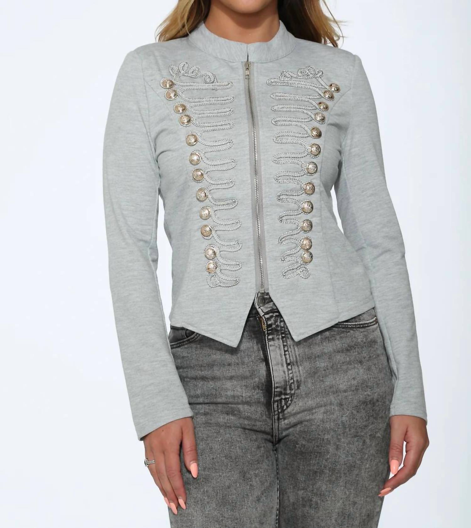 Orchid Bloom - Passementerie Detailed Military Jacket