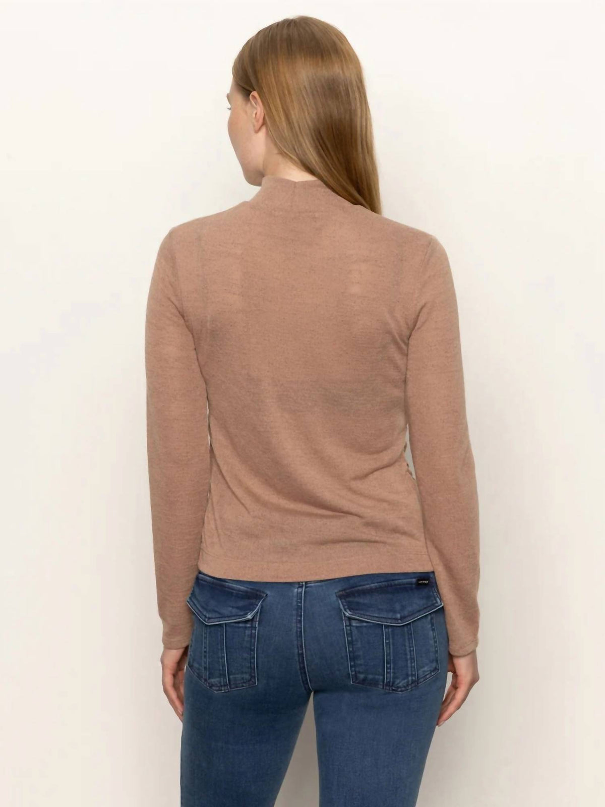 Sanctuary - Long Sleeve Draped Mock Neck Top
