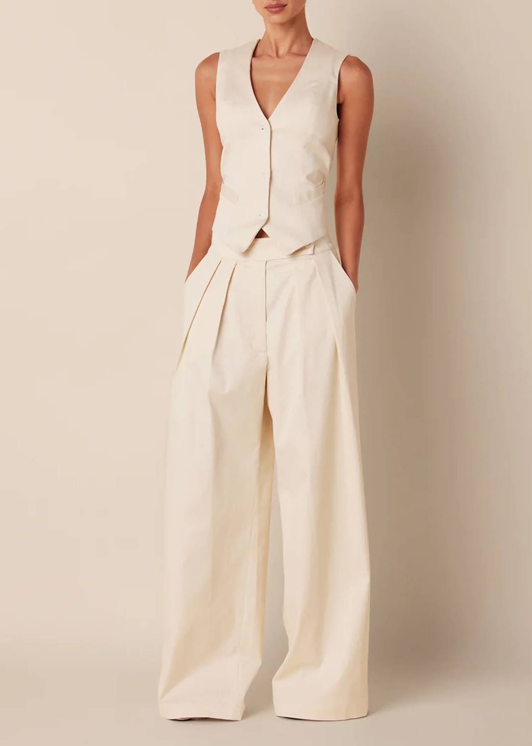 Sablyn - Twill Wide Leg Pant