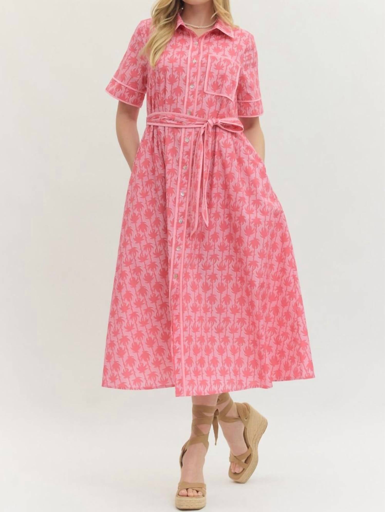 Entro - Short Sleeve Botanical Mini Dress