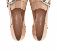 Salvatore Ferragamo Women's Vara Patent Leather Chain Loafers in beige 1 - women's flats - view 4