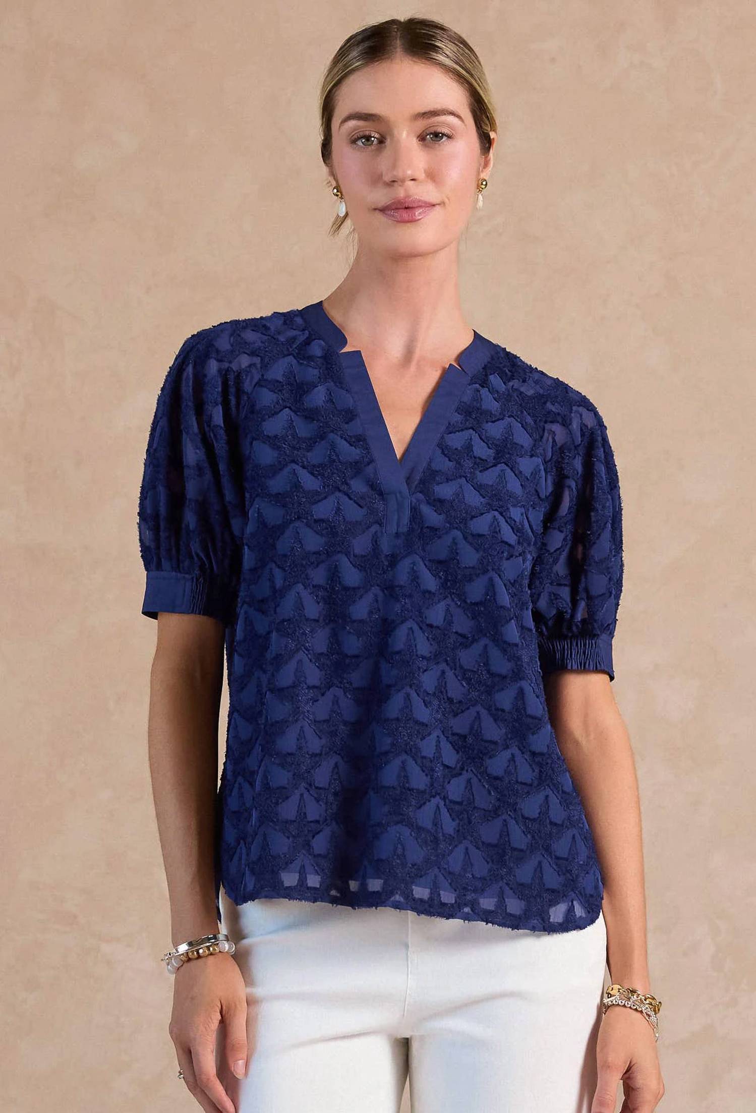 Current Air - Textured Moonlit Marina Blouse