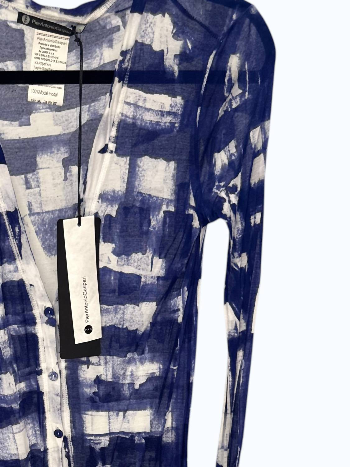 Pier Antonio Gaspari Women's Jersey Cardigan in indigo - women's dress - detail view