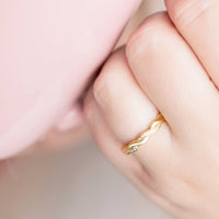 Starlette Women's Maria Stackable Ring in gold - women's jewelry - detail view