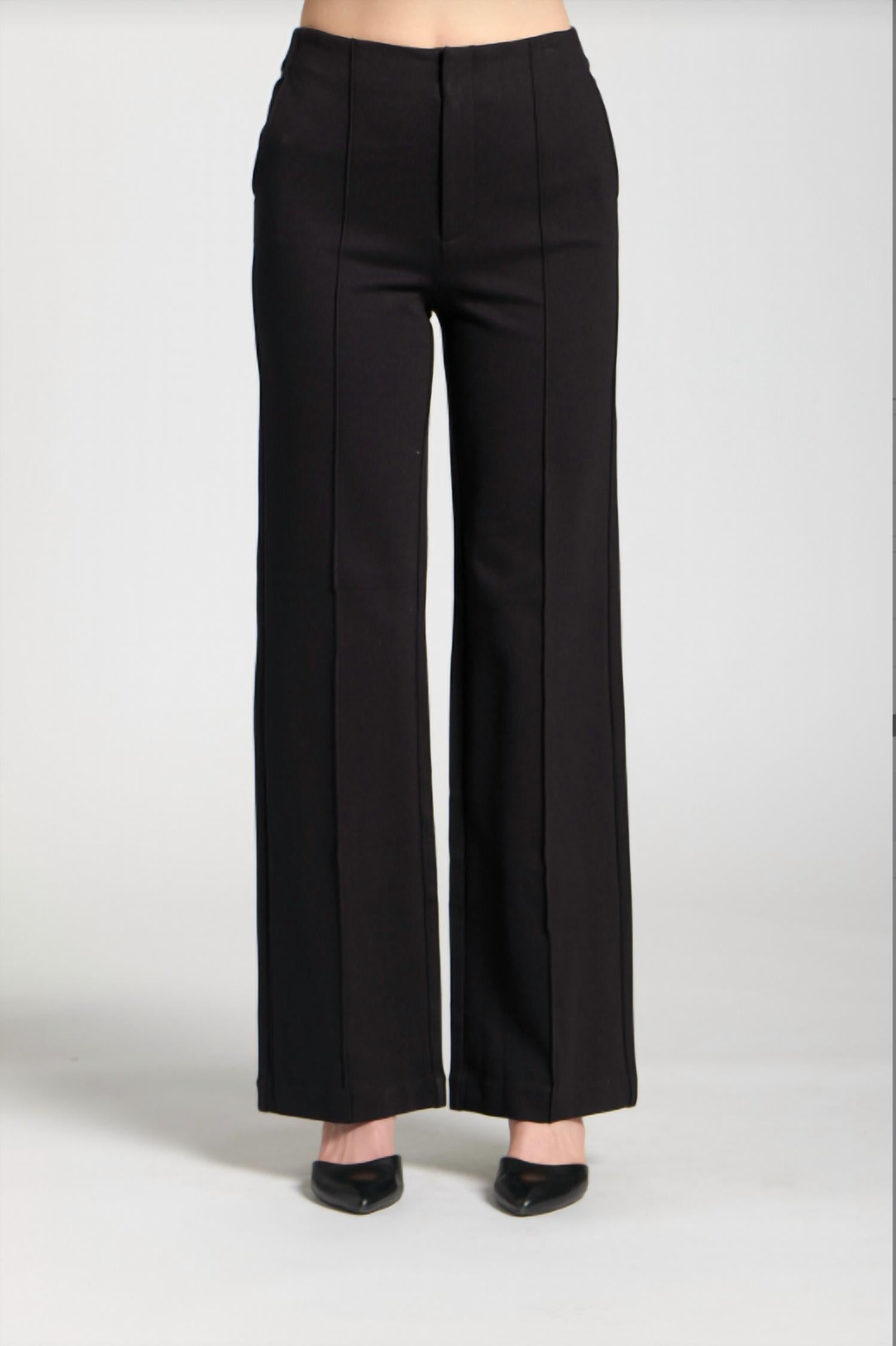 Apny - Front Zip Pant With Pin-tucked Leg
