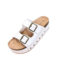 Bamboo Women's Chunky Slides in white - women's sandal