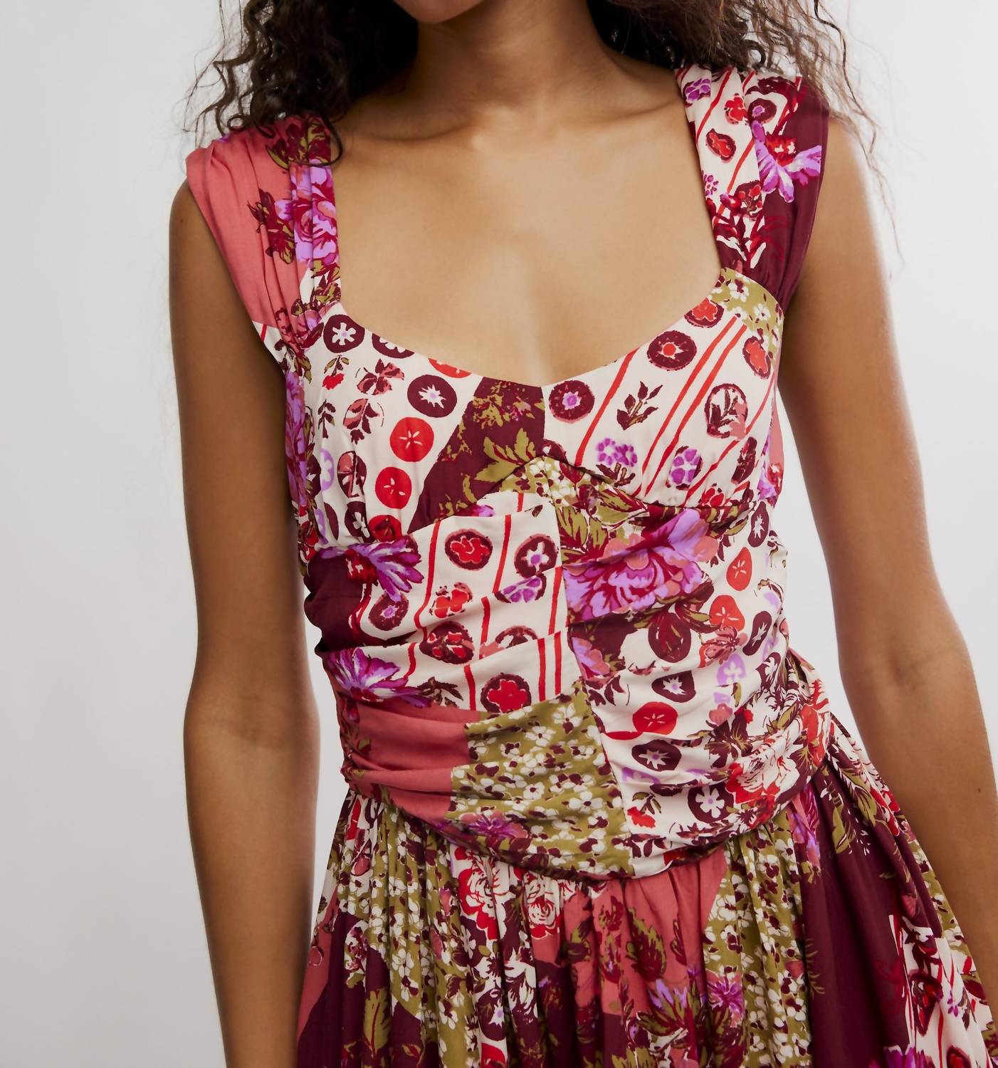 Free People Sasha Maxi Dress in strawberry combo 1 - women's dress - view 4