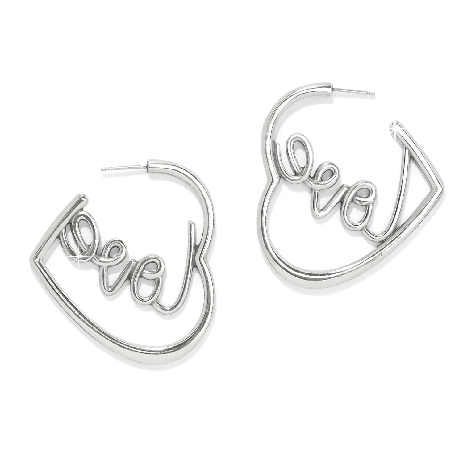 Brighton - Women's Love Script Sparkle Hoop Earrings