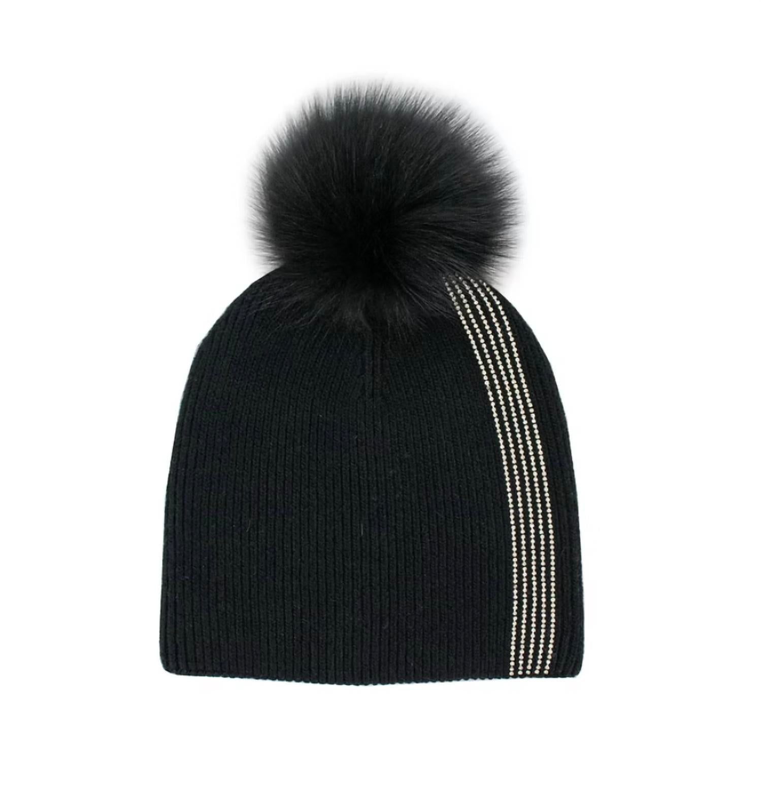Mitchie'S Matchings - Crystal Stripes & Fox Pom Hat